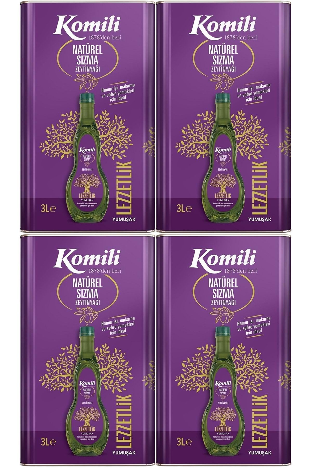 Komili Zeytinyağı 12LT Natural Ege Sızması (Teneke) (4PK*3LT)