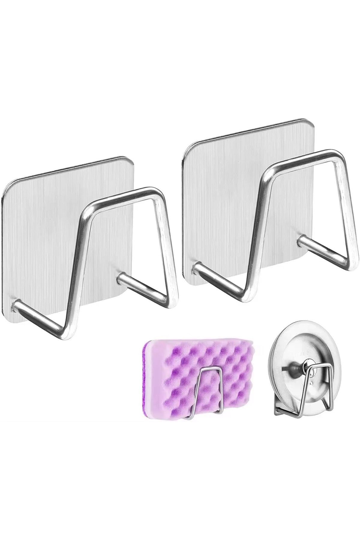 LUXE Home 2 Adet Metal Bulaşık Sungeri Askısı, Eviye Lavabo İçi Bulaşık Sungeri Askısı, Çok A