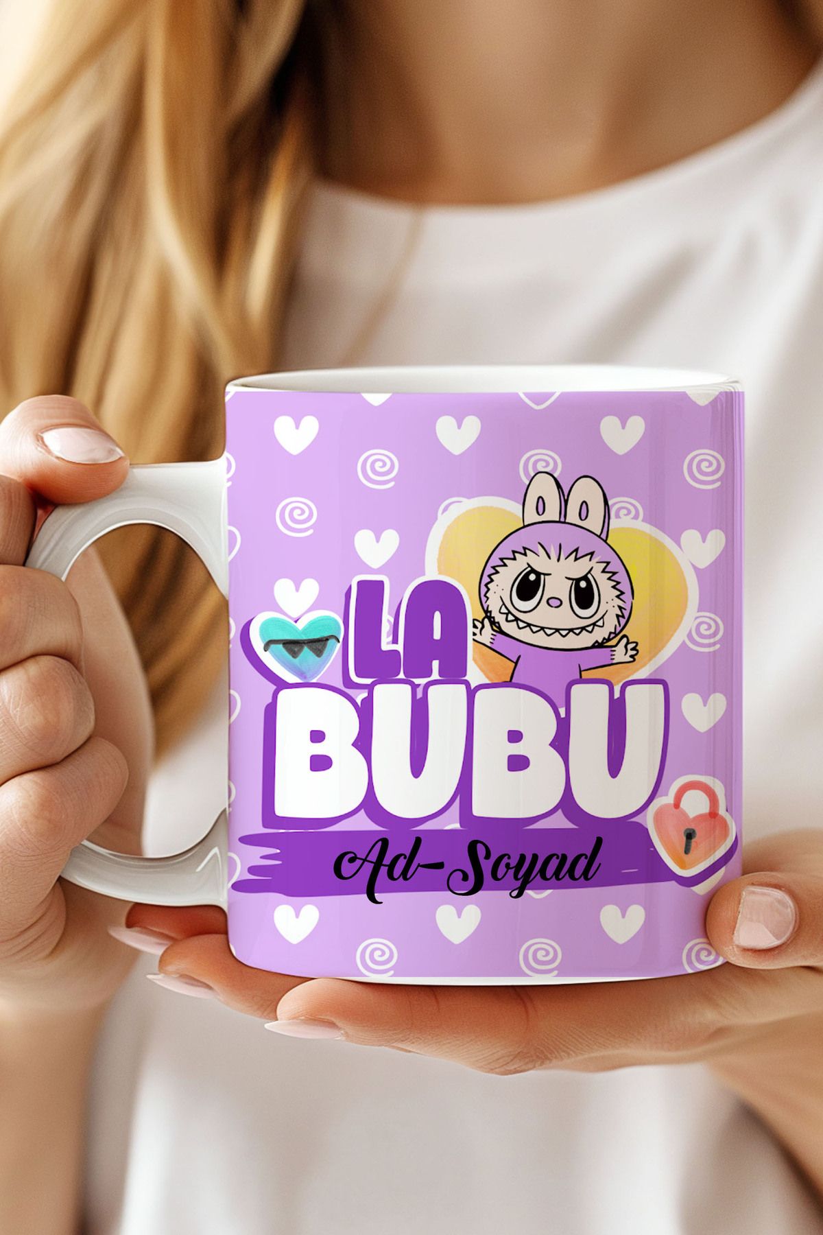 expreshediye İsim Yazılı Kişiye Özel Labubu Baskılı Kupa Bardak, Labubu Bebek