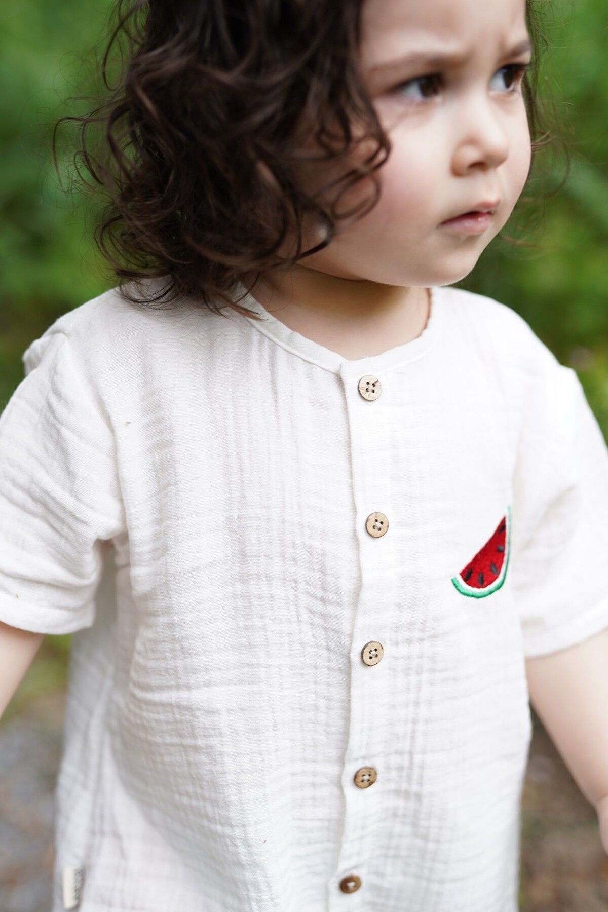 MELLS BABY-Watermelon Embroidered Muslin Children's Jumpsuit 5