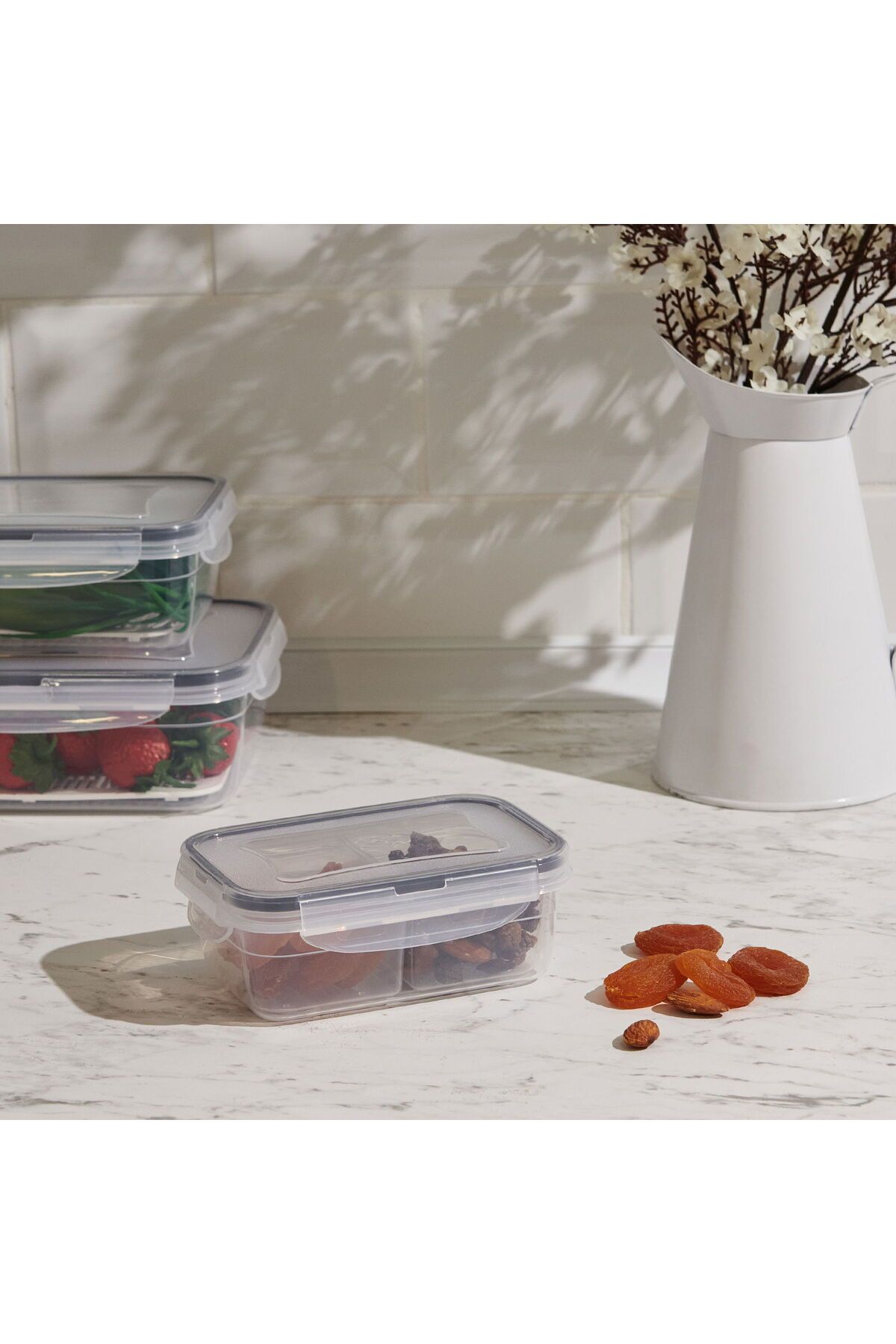 ASPARTAM Fresh Box Dikdörtgen Bölmeli Saklama Kabı - 400 ml
