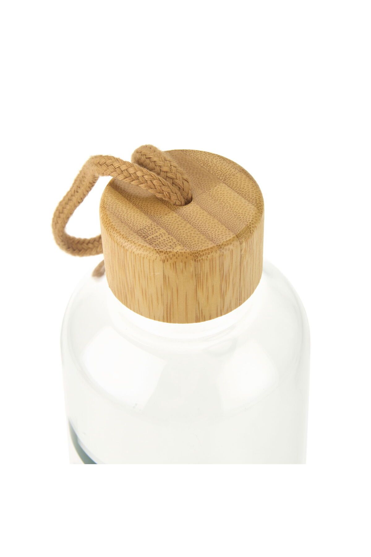MATMEL-H2O Glass Flask with Bamboo Lid - Transparent / Light Brown - 1 Lt 3