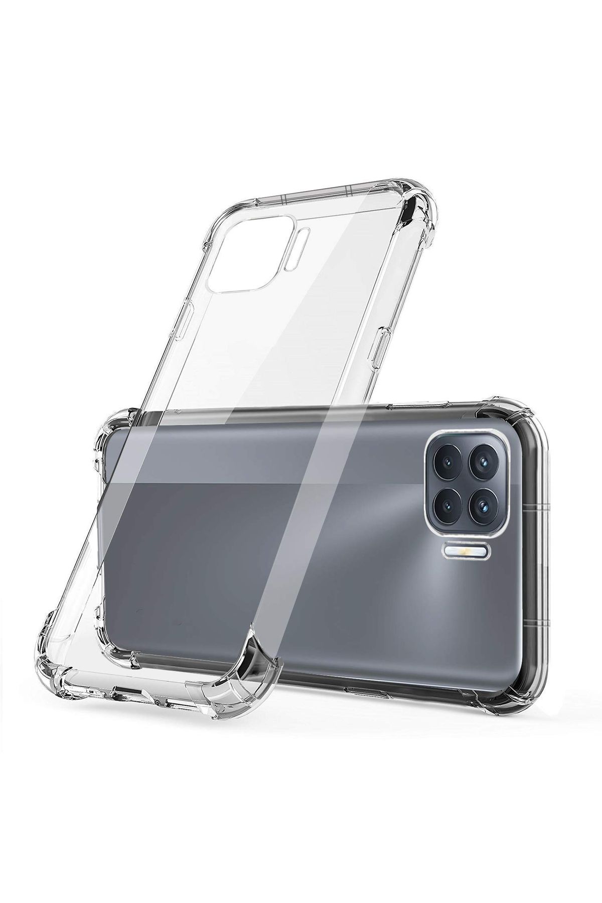 CaseArt Oppo Reno 4 Lite ile uyumlu Kapak Köşe Korumalı Airbag Antishock Şeffaf Silikon Kılıf