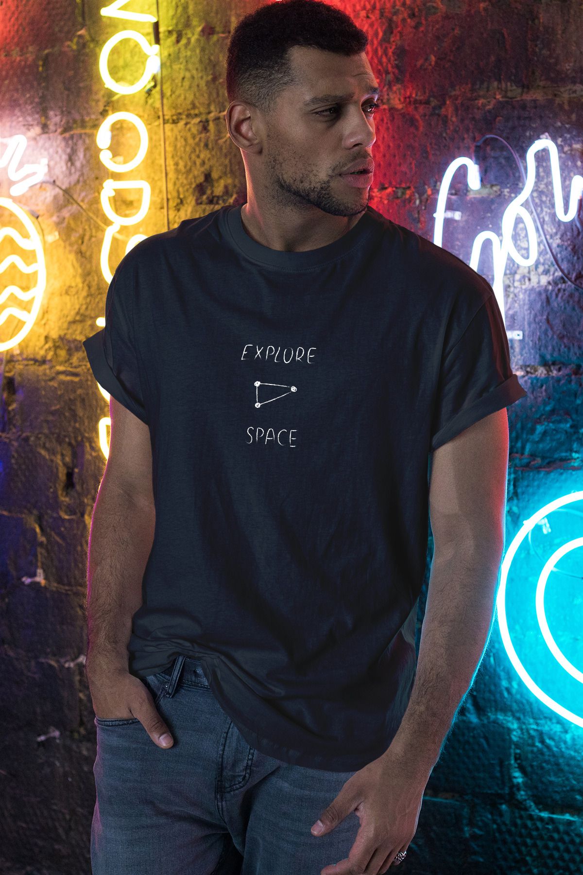 Decrift Explore Space %100 Pamuk Erkek T-Shirt