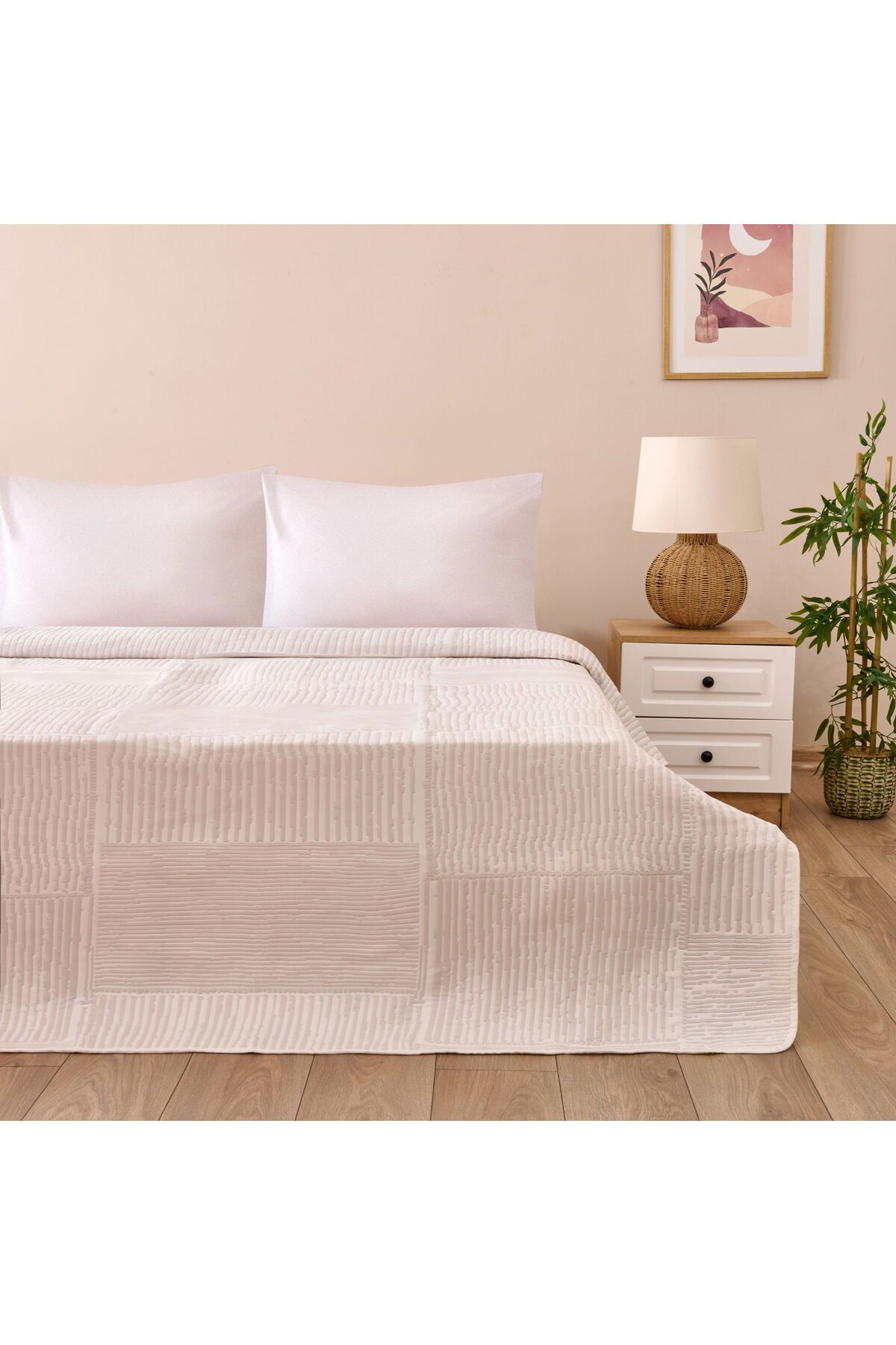 MATMEL Arven Çift Kişilik Yatak Örtüsü - Beyaz - 260x250 cm