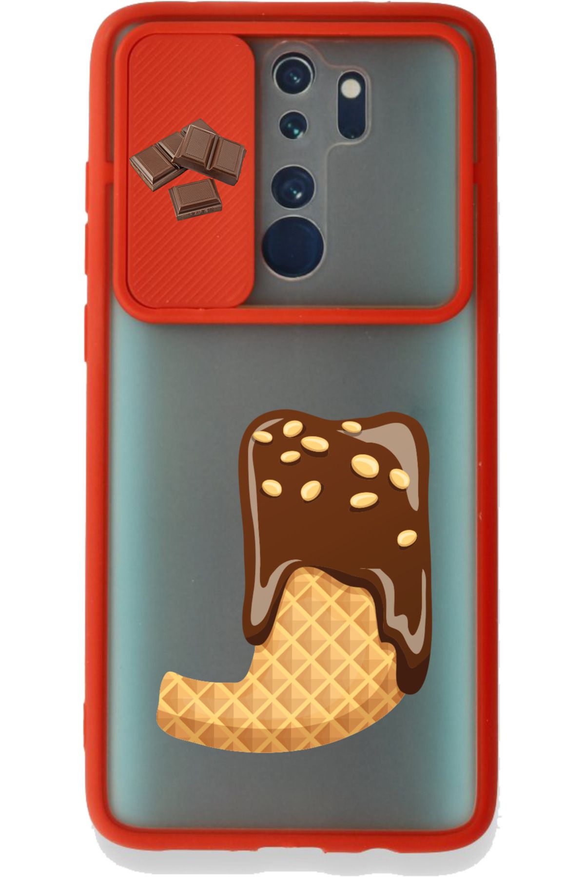 Rotaks Xiaomi Redmi Note 8 Pro Uyumlu Kılıf Sürgülü Slayt İsme Özel Çikolata Harf Baskılı