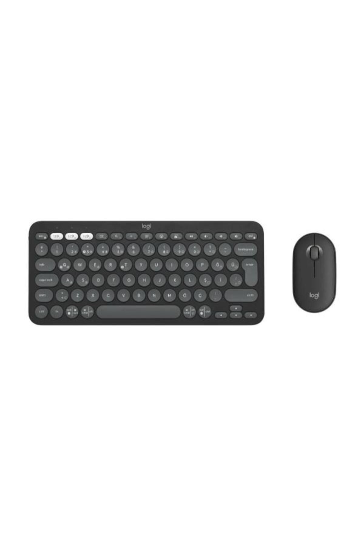 logitech Pebble Keys 2 K380s Bluetooth Klavye + Logitech M350s Pebble 2 Kablosuz Sessiz Mouse