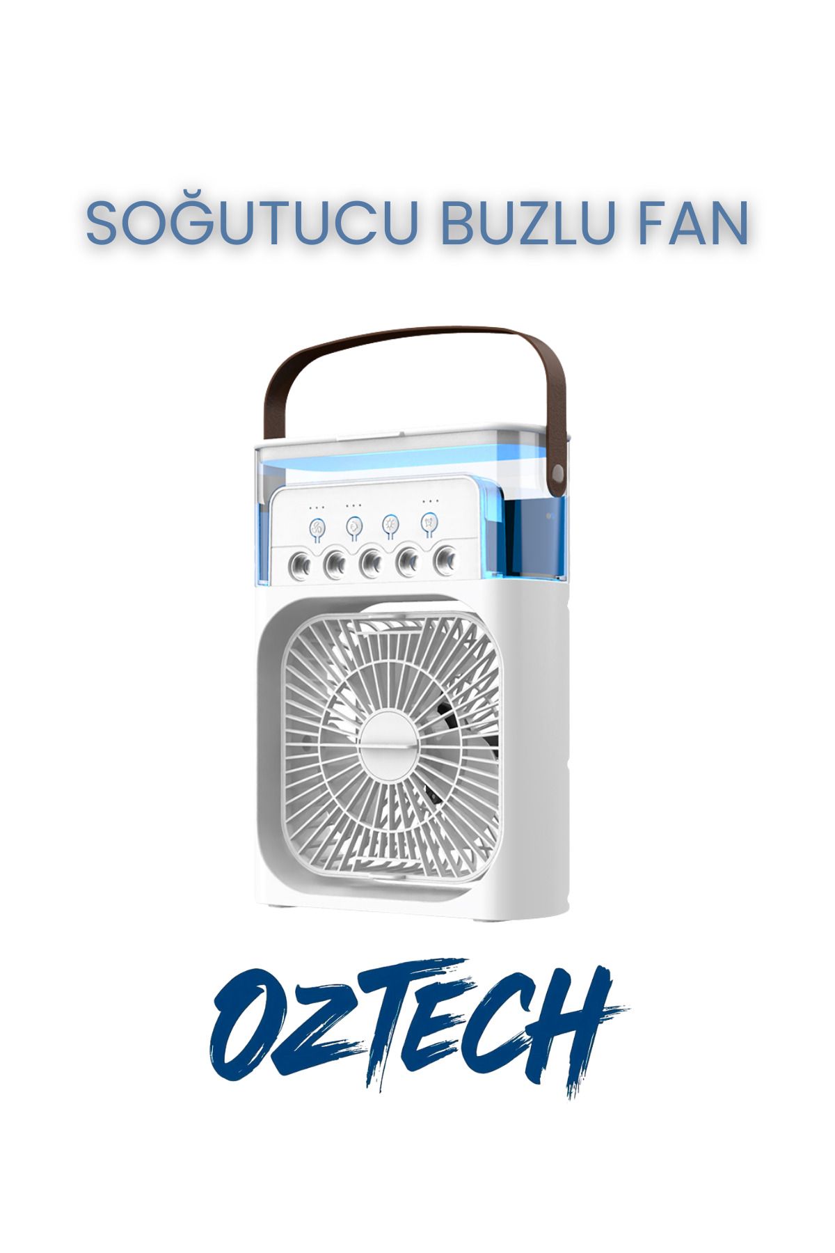 DTULTRA2 Buzlu Vantilatör Mini Fan 5 Spreyli Su Püskürtmeli 600 ML Buhar Makinesi Nemlendirici Mini Klima