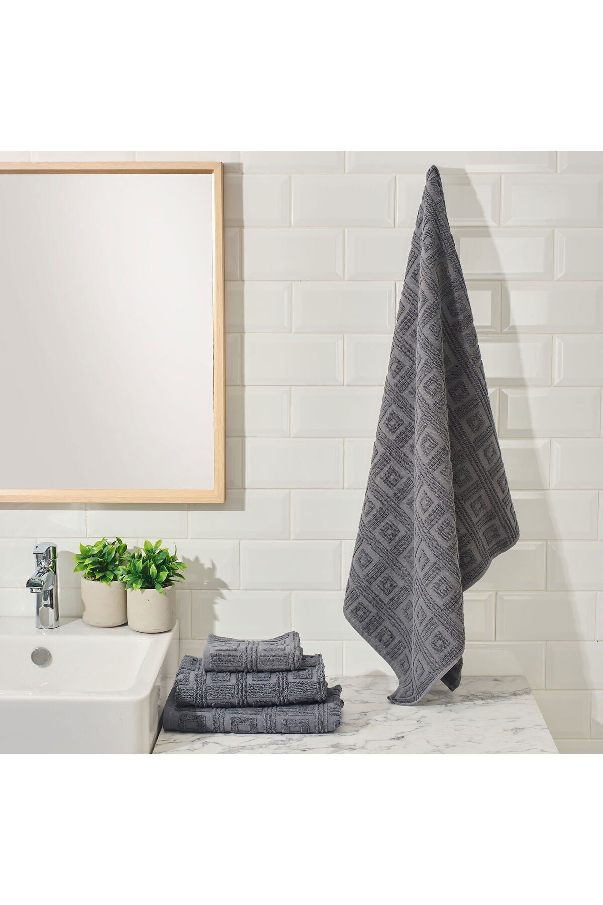 ASPARTAM Kybele Banyo Havlusu - Antrasit - 70x140 cm