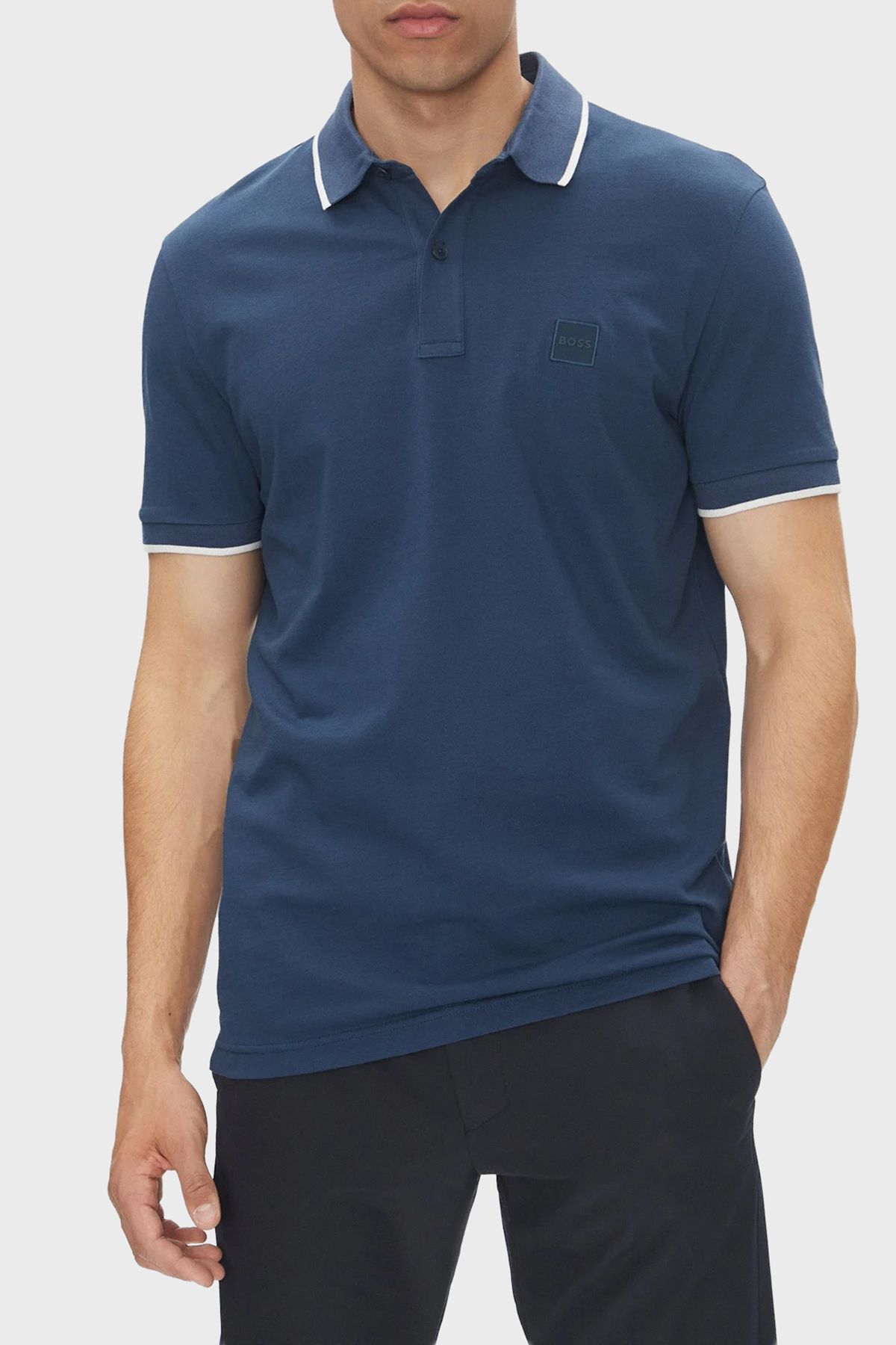 BOSS Streç Pamuklu Slim Fit Düğmeli Polo Yaka T Shirt Erkek POLO YAKA T SHİRT 50507699 466