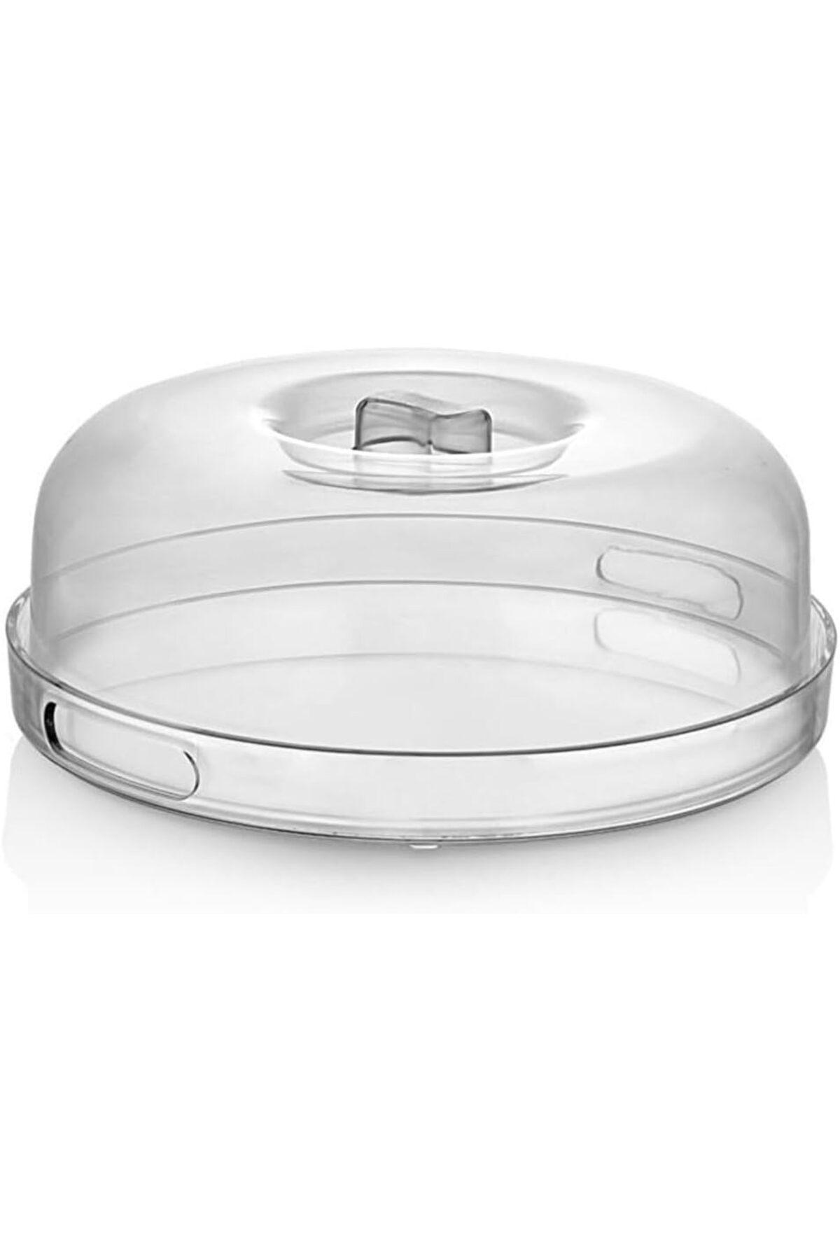 STOREMAX ELZ Kristal Kek Fanusu Tutma Saplı 27 Cm | İkramlık Sunumluk (Yuvarlak) FRNTR 1127478