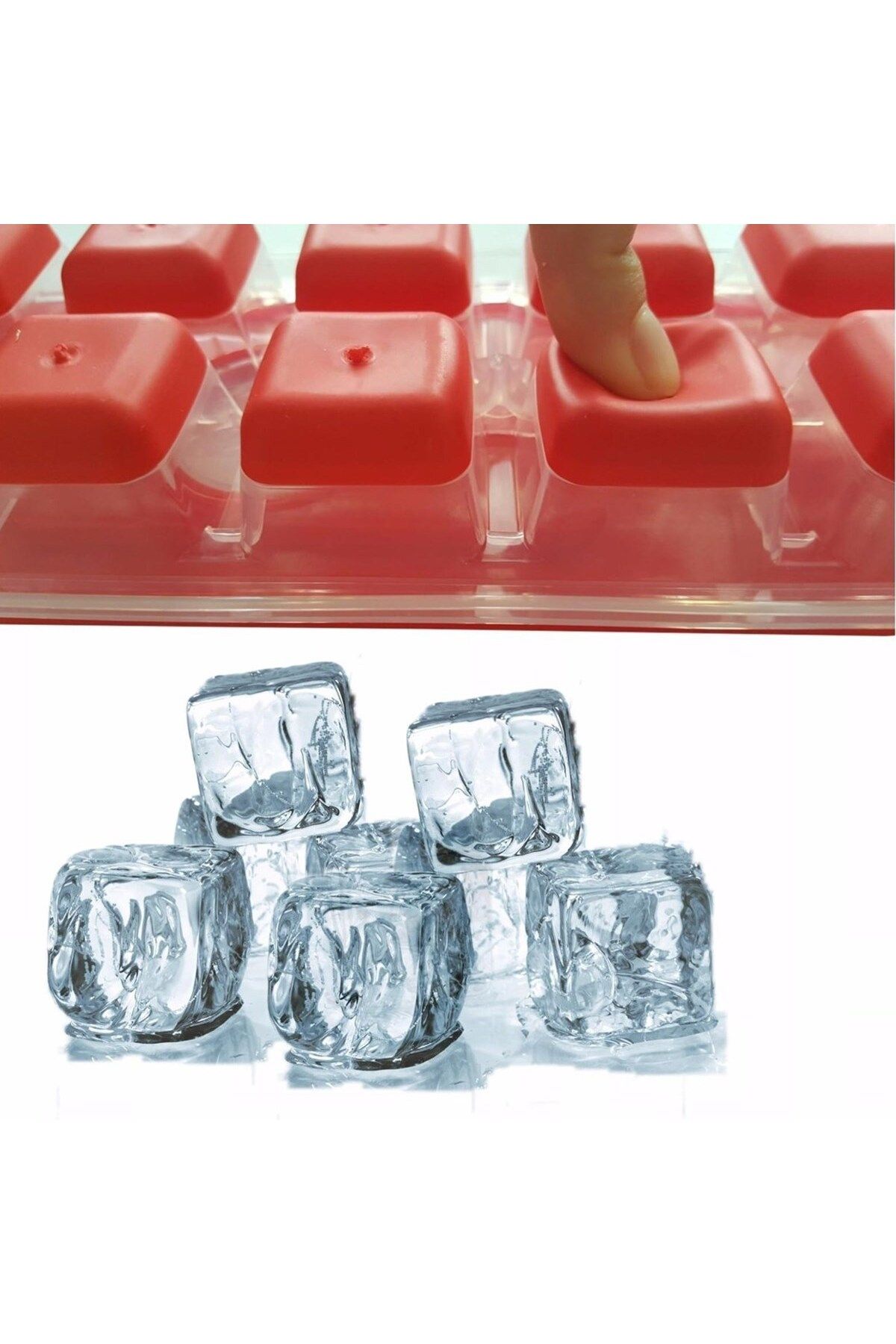 STOREMAX-Jvnnastore 12-Piece Lid Non-Stick Silicone Based Plastic Cube Ice Mold 646268 3