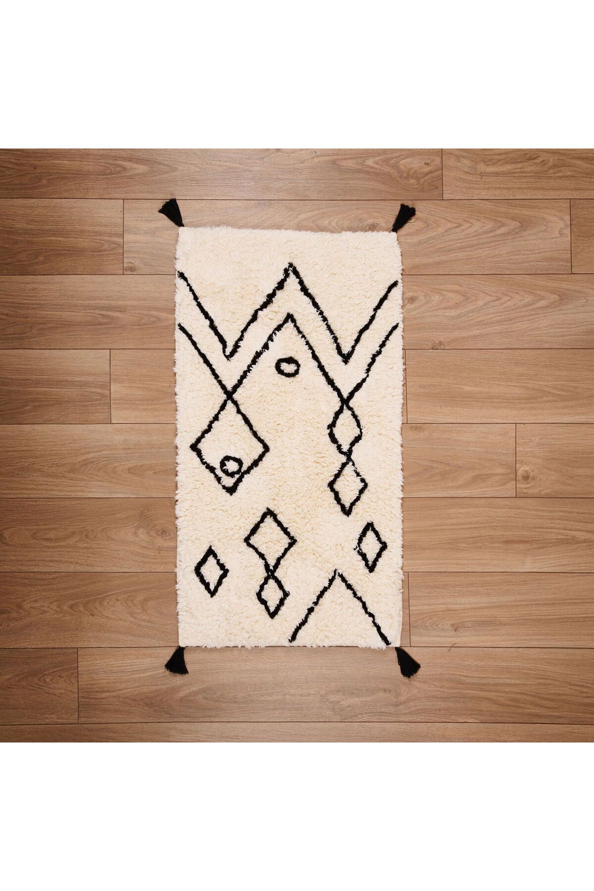 MATMEL Ethnic Banyo Paspası - Beyaz - 60x100 cm