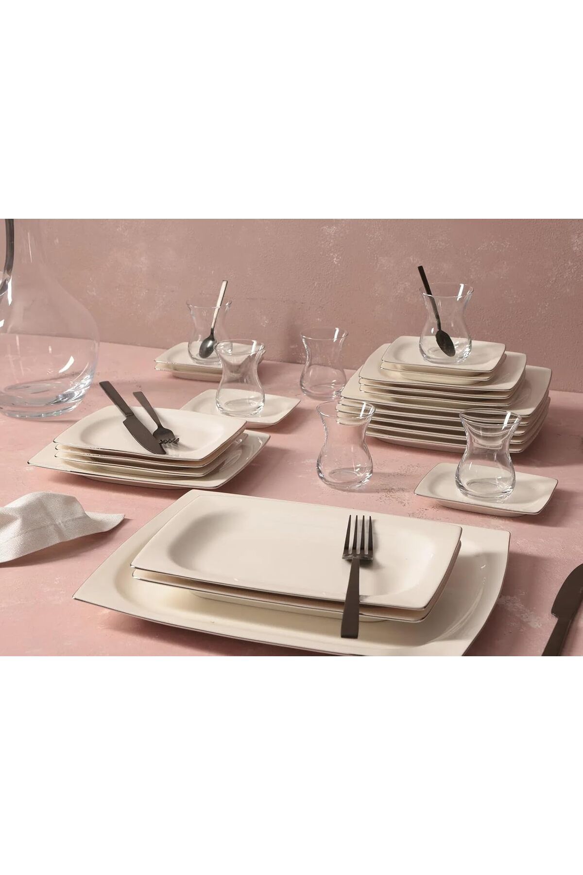 STOREMAX ELZ Riva Altın Yaldız 27 Parça 6 Kişilik Pasta-Çay Takımı FRNTR 1127478