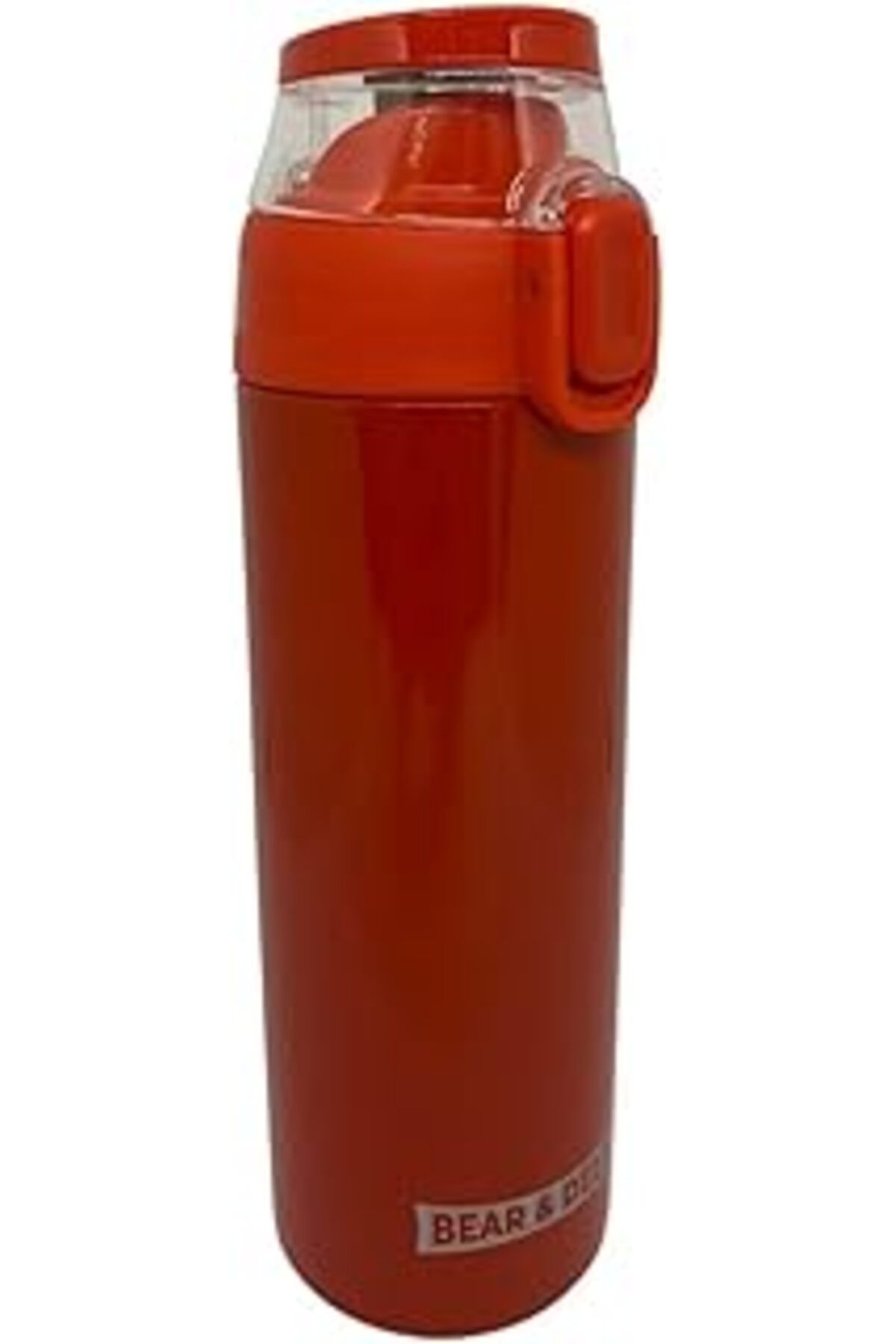 Mu Art Ahşap Bear & Deer 450Ml Otomatik Şeffaf Kapaklı Çelik Matara 8680965658405