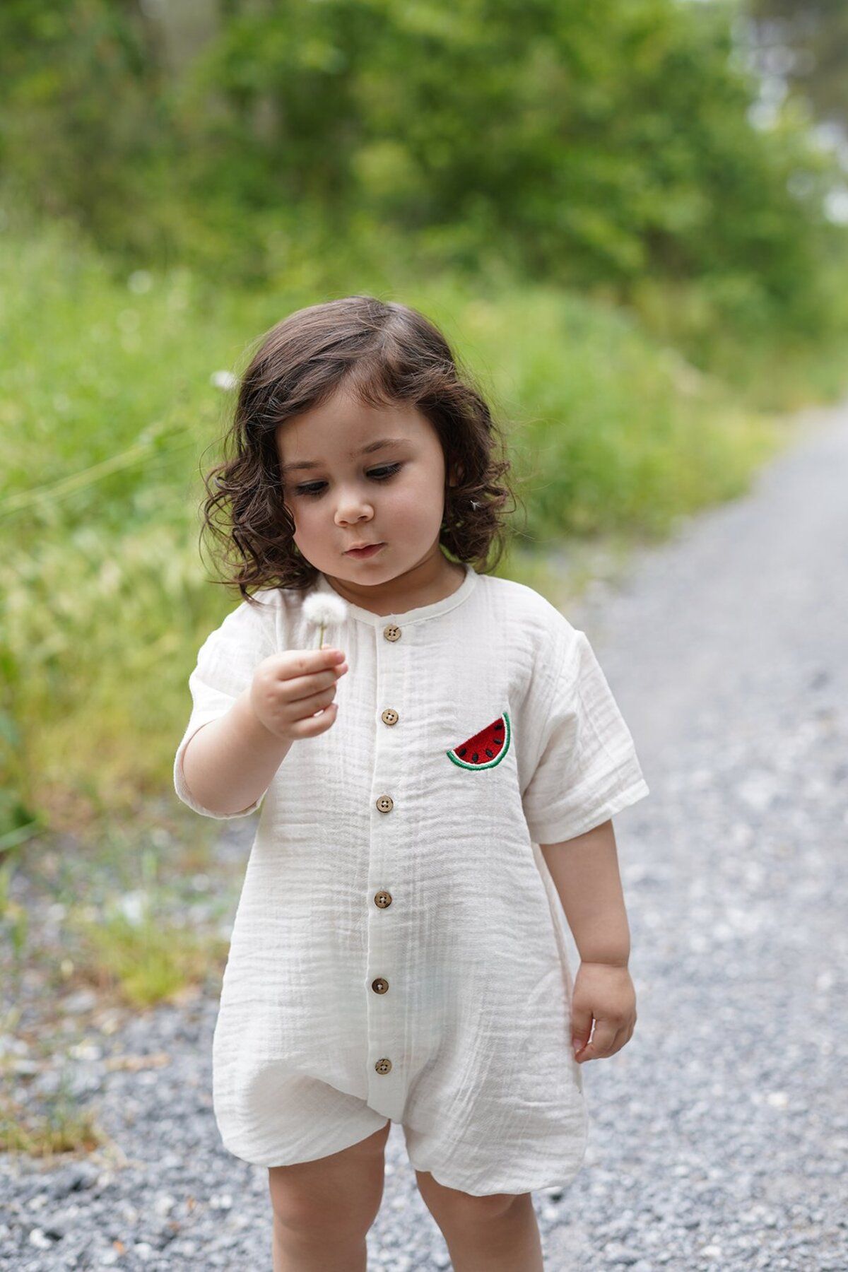 MELLS BABY-Watermelon Embroidered Muslin Children's Jumpsuit 6
