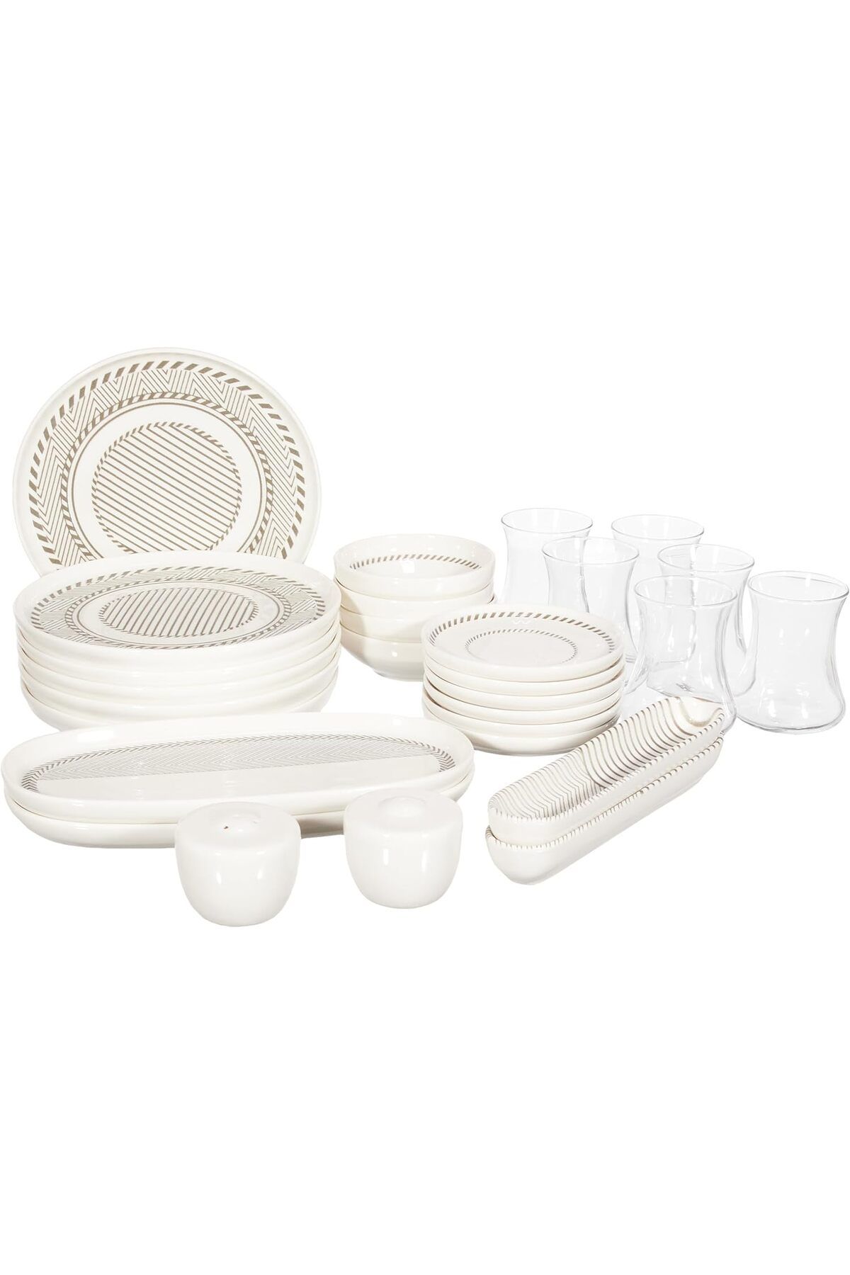STOREMAX ELZ Cardin Porselen Timeless Kahnanaltı Takımı Renkli 28 Parça, Füme FRNTR 1127478
