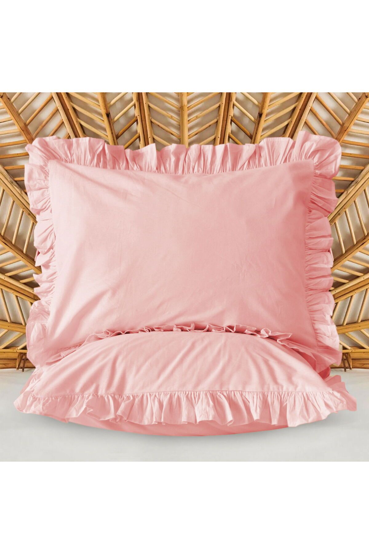 MATMEL Fırfırlı 2'li Yastık Kılıfı - Pembe - 50x70 cm