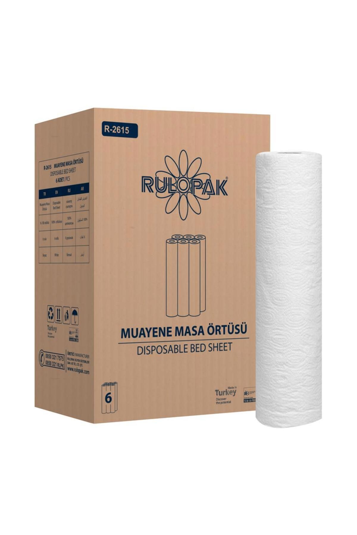 Rulopak Muayene Masa Örtüsü 50 x 50 cm - 100 Yaprak x 6 Rulo (300121)