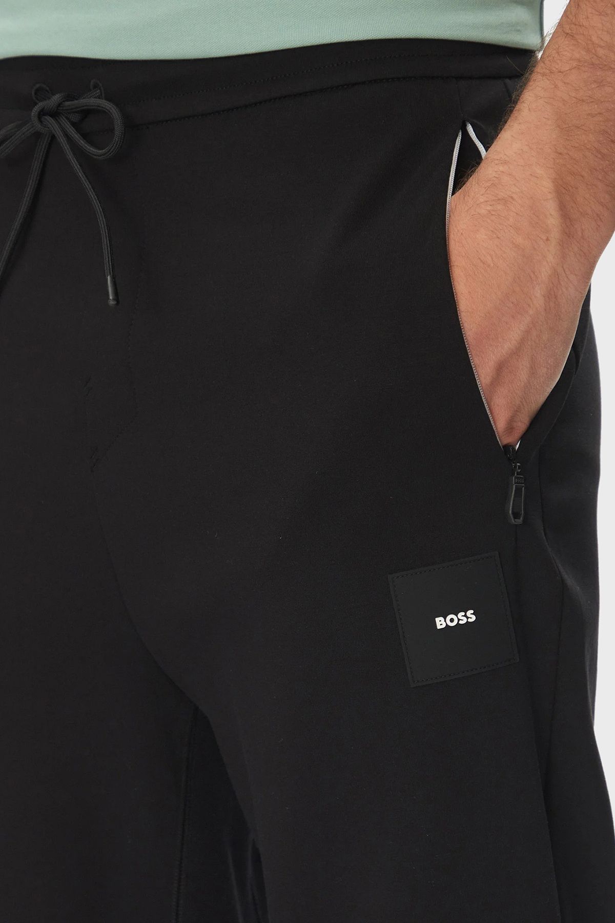 شلوار مردانه پنبه استخر به طور منظم مناسب کمر معمولی RIBANA JOGGER 50537198 001 BOSS