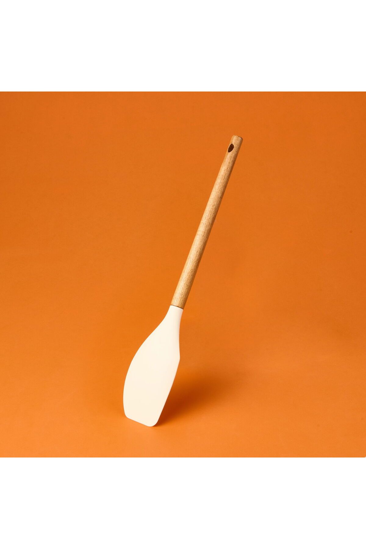 MATMEL Ahşap Saplı Silikon Spatula - Krem / Kahverengi