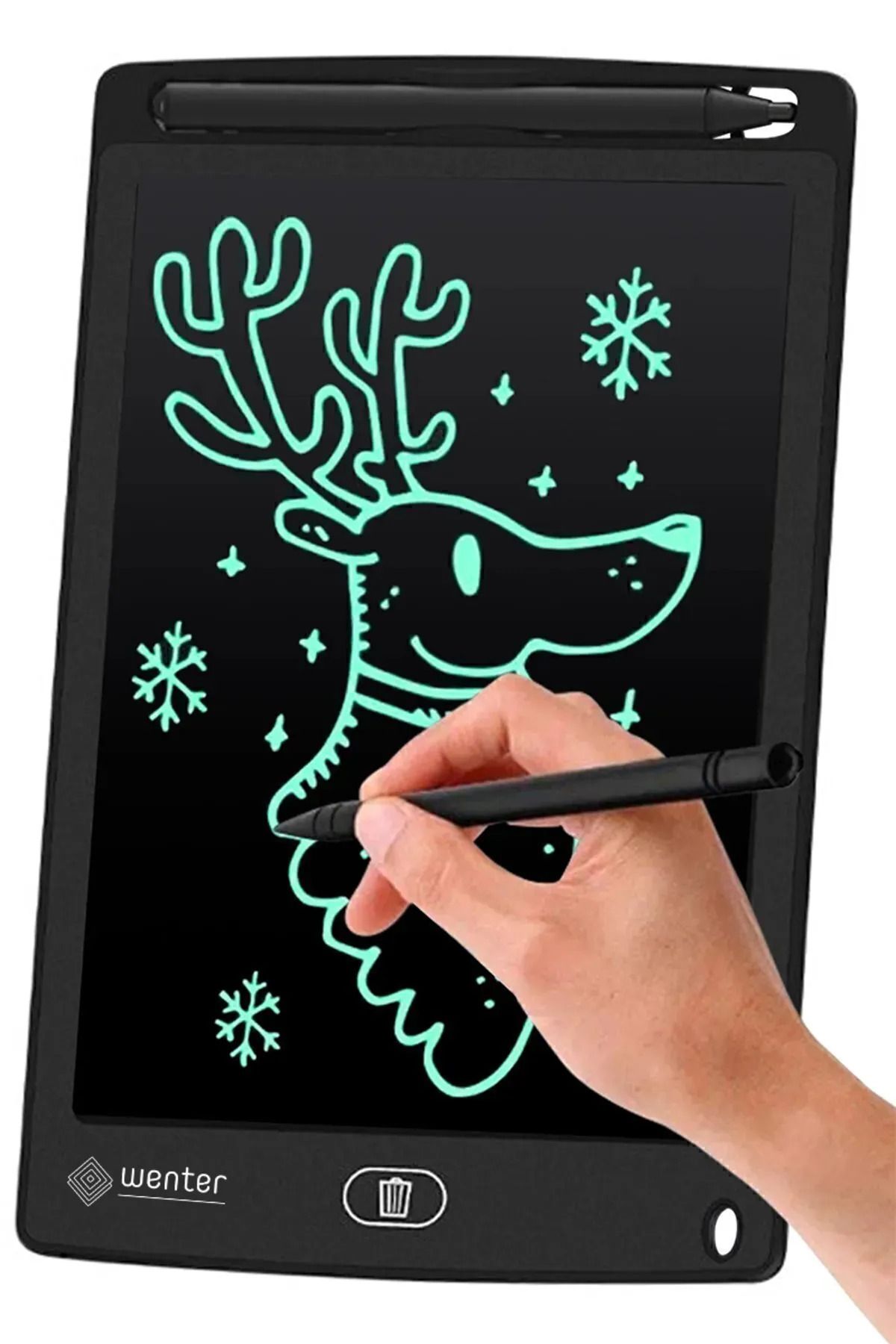 TT KİTCHEN Writing Tablet LCD 8.5'' Yazı Tahtası Dijital Kalemli Siyah Çocuk Çizim ve Yazı Tableti