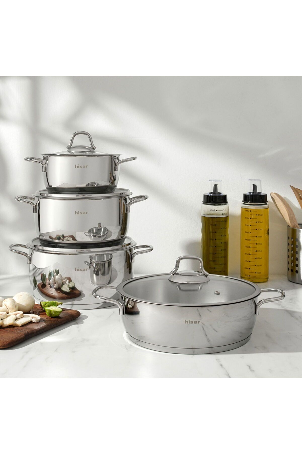 ASPARTAM Teos 8 Parça Çelik Tencere Seti - Inox