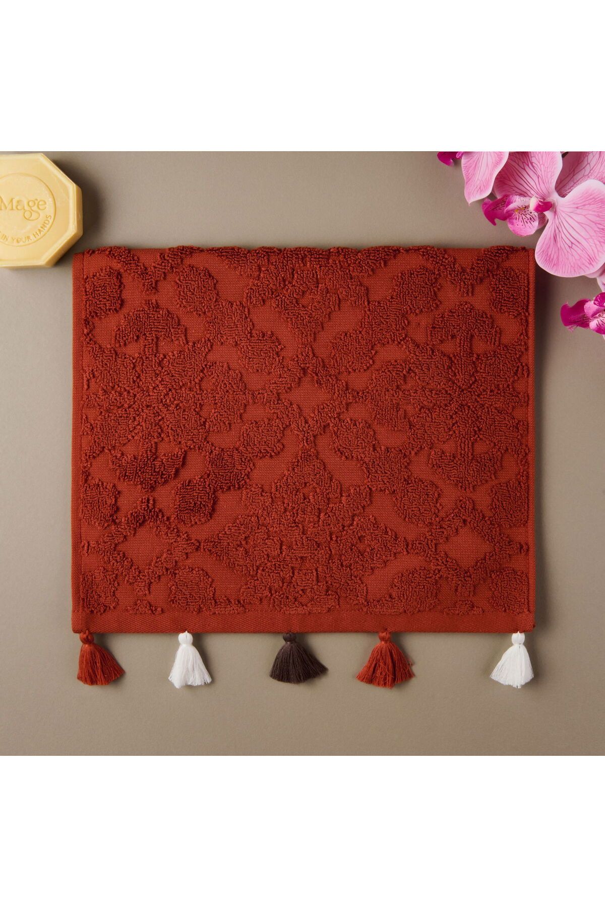 ASPARTAM Earthy Hues Juan El Havlusu - Bordo - 30x50 cm