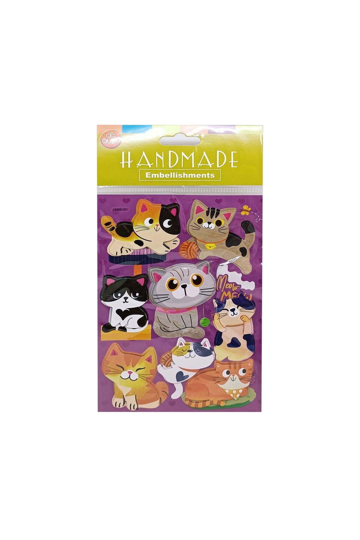 ASPARTAM Handmade Kediler Sticker - Renkli