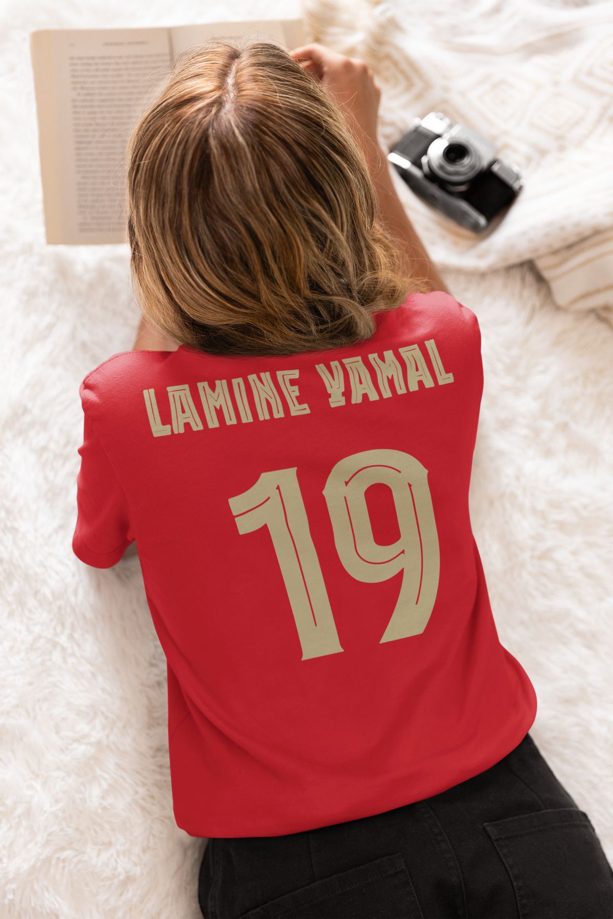 Biy Store Lamine Yamal forma sırt futbol baskılı unisex kısa kollu tişört t-shirt