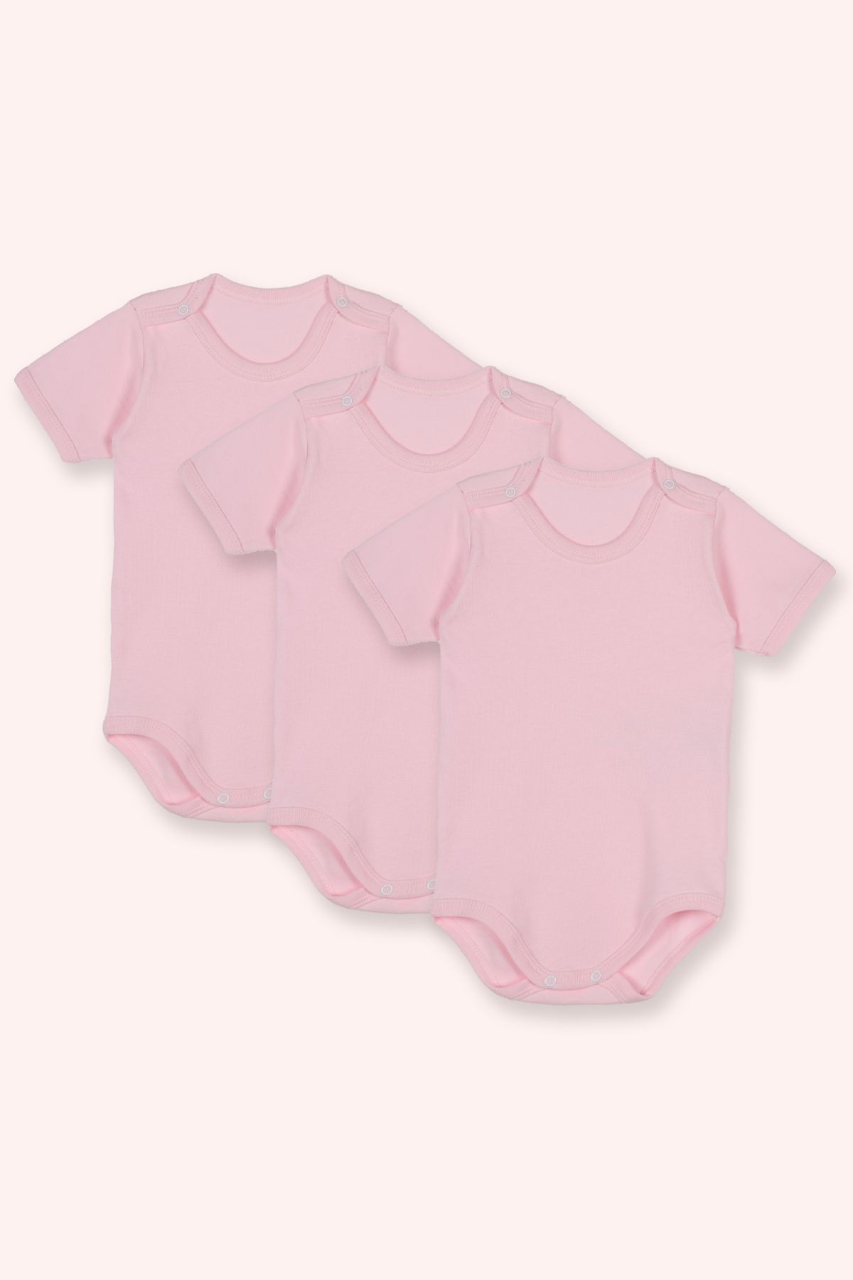 Panço Yenidoğan Kısa Kollu Çıtçıtlı Pembe Body