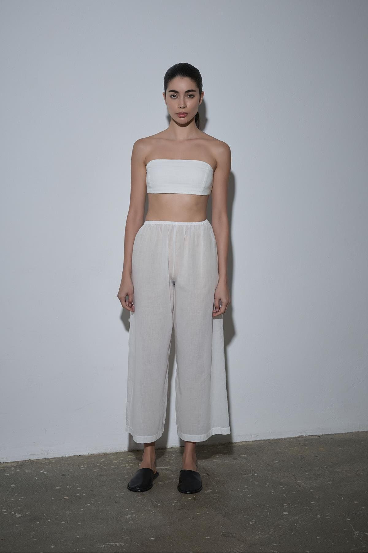 Suud Collection Beyaz Pamuklu Pantolon Astarı