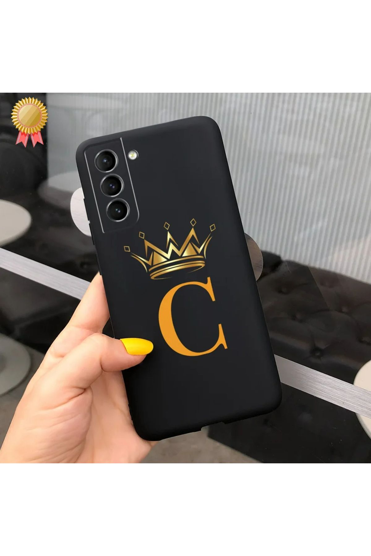 Rotaks Samsung Galaxy S21 Fe Uyumlu Kılıf Silikon Esnek İsme Özel Baskılı Harf