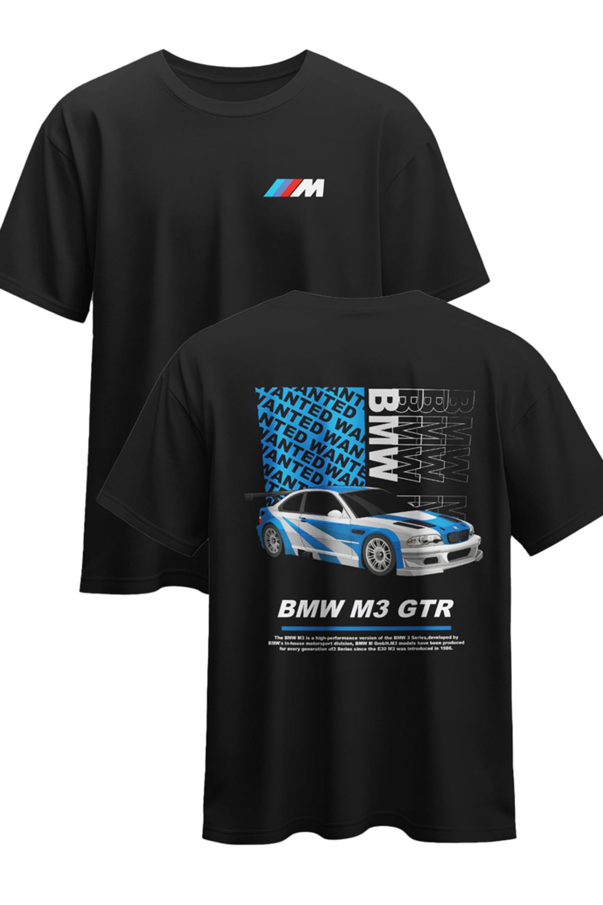 CEVİNDİ KOPYA - Unisex Tşört BMW M3 GTR Limited Edition Baskılı Pamuklu Compact Penye T-shirt (OVERSİZE)