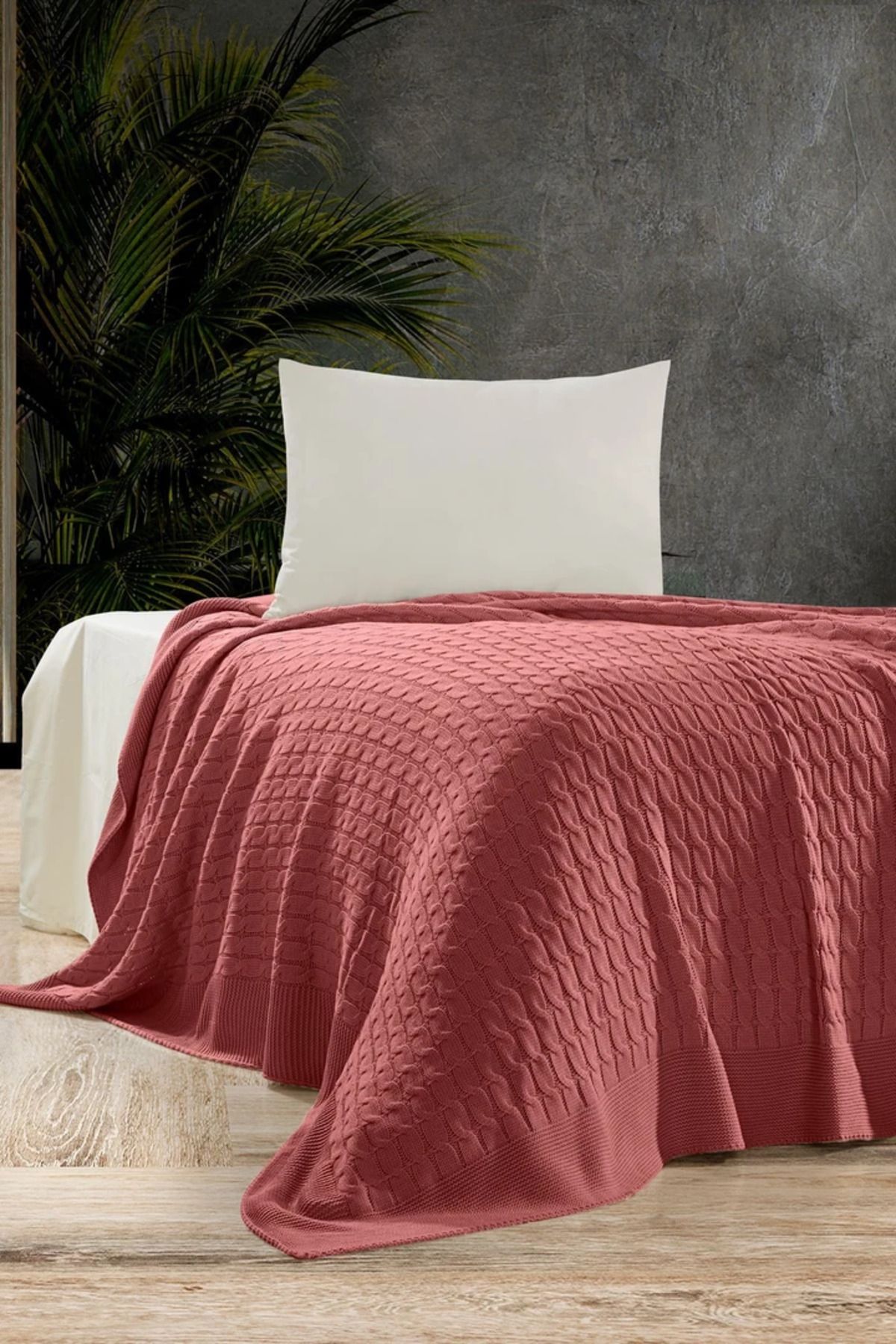 DOUX HOME Petra Triko Yatak Örtüsü Tek Kişilik 180 X 230 Gül