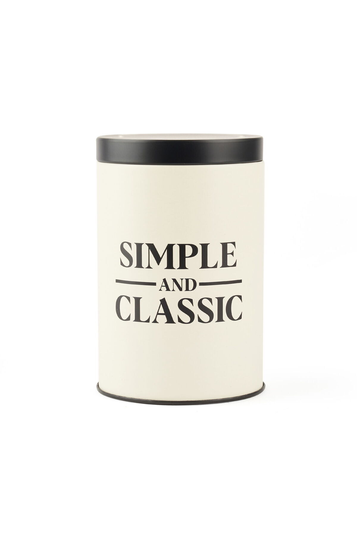 MATMEL-Simple Classic Metal Storage Container - Cream / Black - 570 ml 2