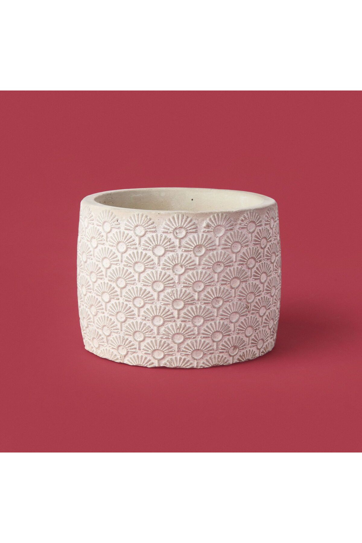 ASPARTAM Işık Desen Beton Saksı - Bej - 10x13 cm