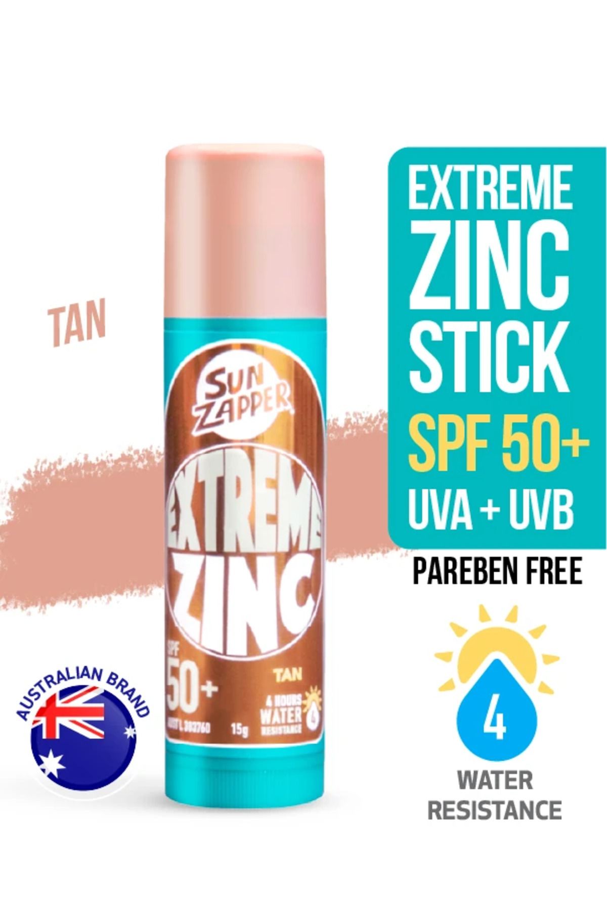 Sun Zapper Extreme Zinc Stick Tan SPF 50+ 15g