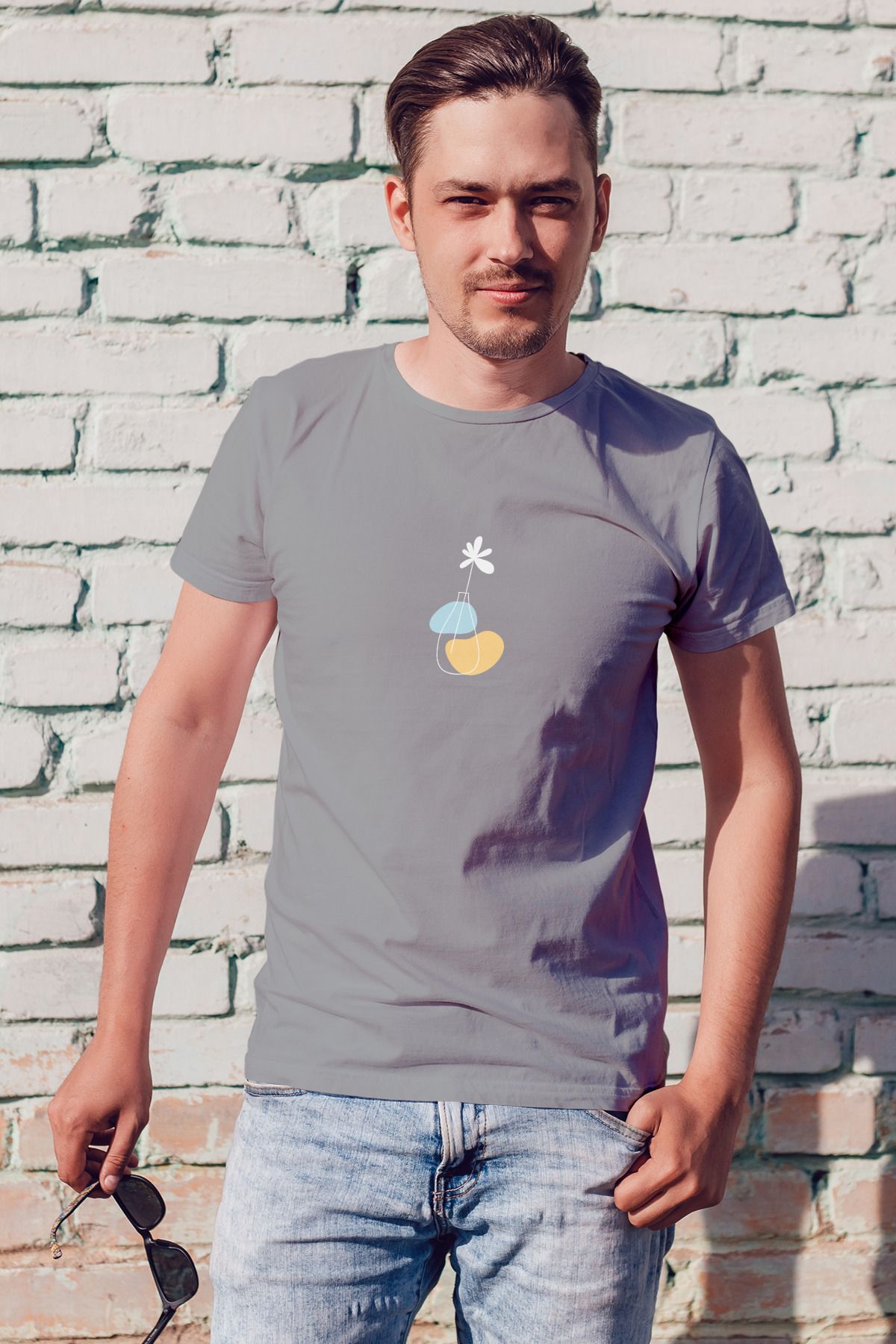Decrift Minimal Vazo %100 Pamuk Erkek T-Shirt