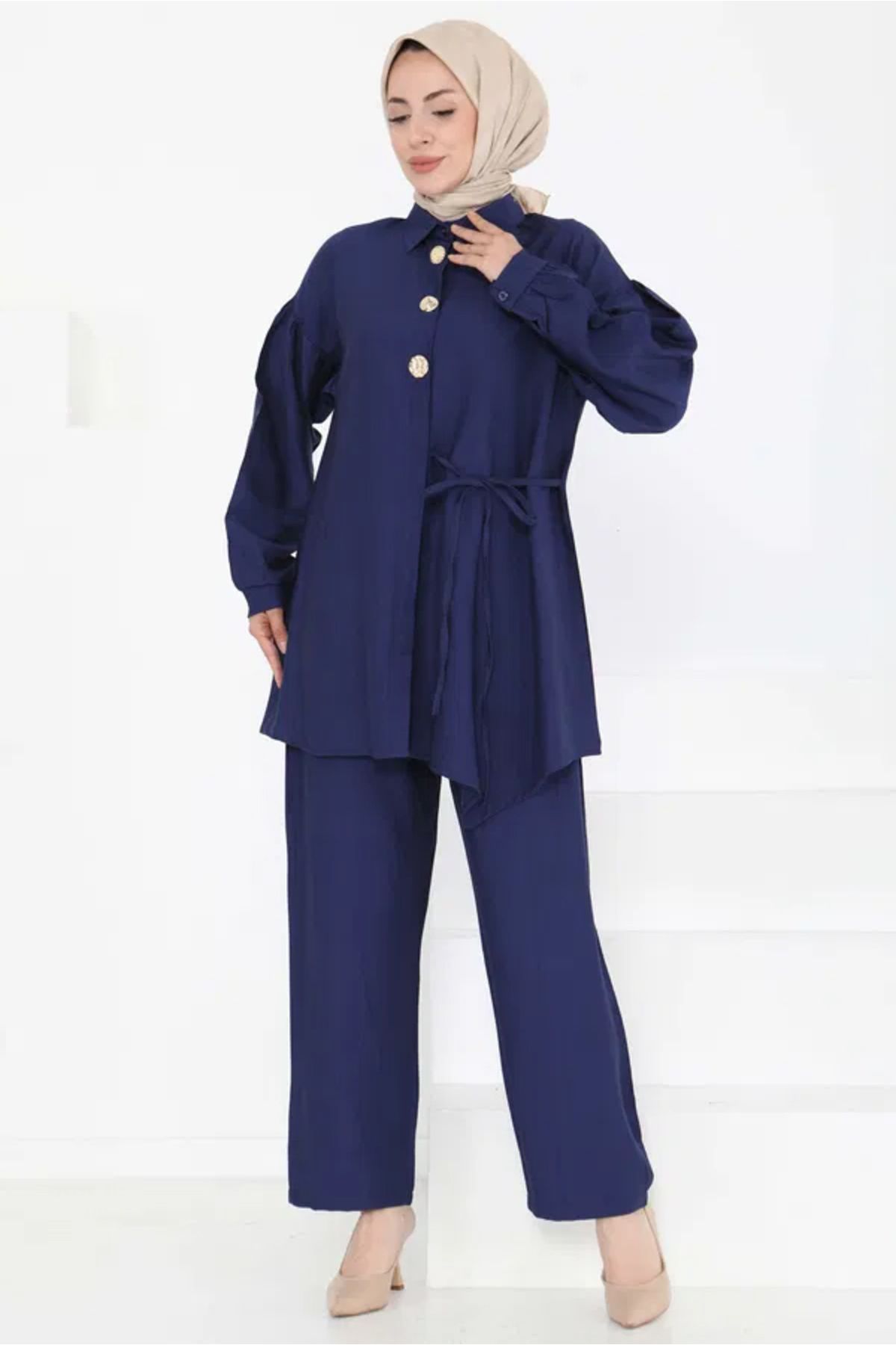 Butik Belden Bağlamalı İkili Takım tesetü