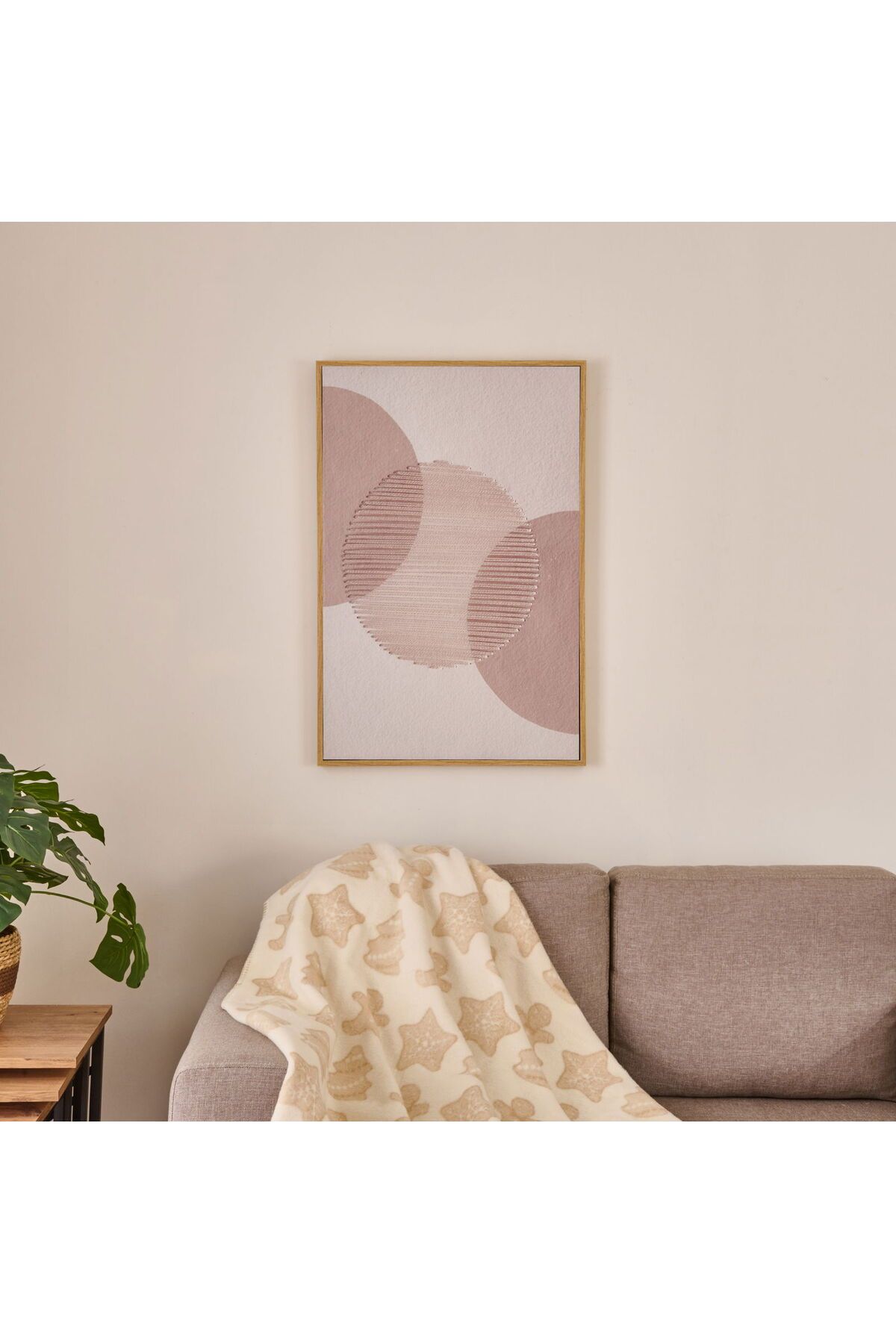 ASPARTAM Circulo Tablo - Bej - 90x60 cm