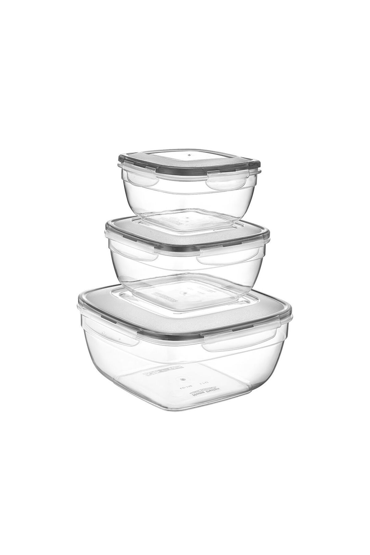 ASPARTAM Fresh Box Kare 3'lü Saklama Kabı - 600-1000-1700 ml