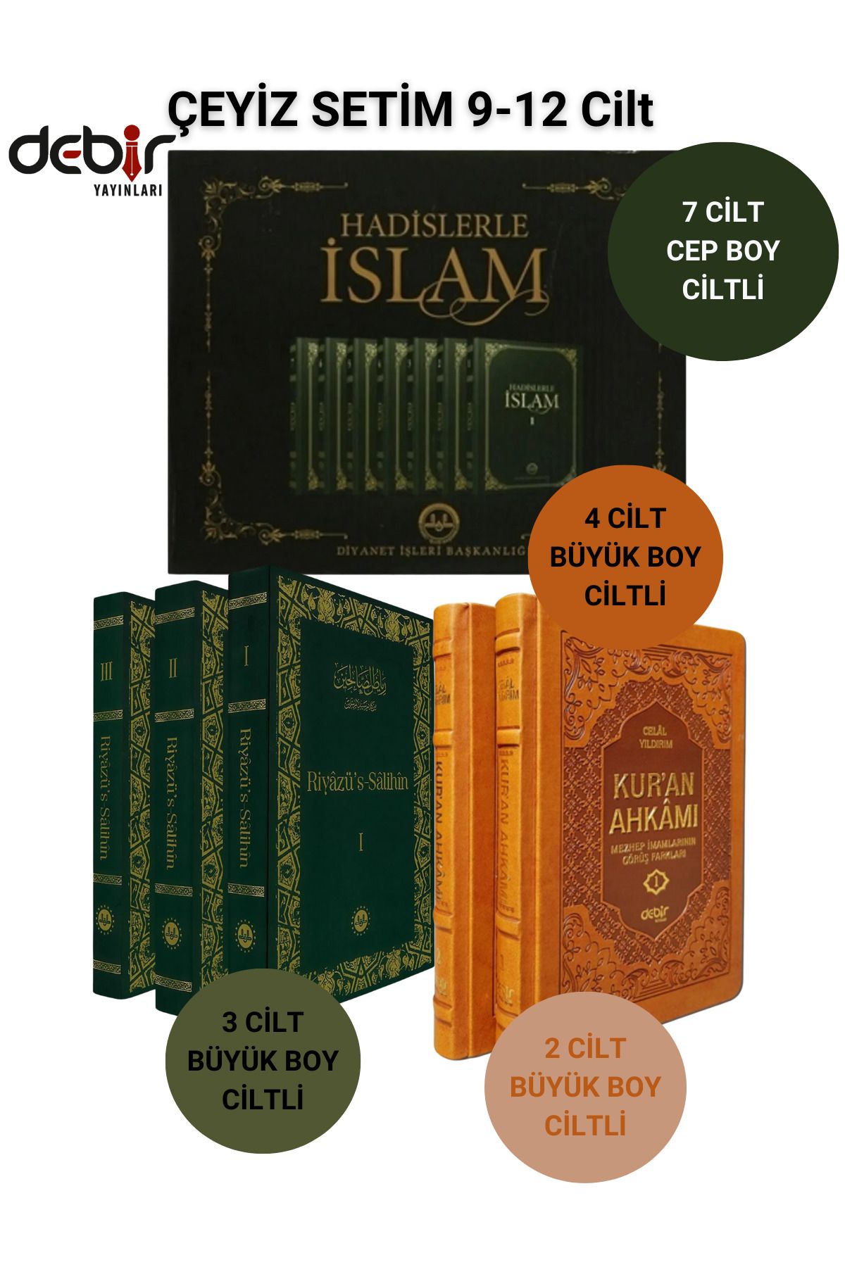 Diyanet İşleri Başkanlığı Dini Temeller Seti – Hadislerle İslam (Cep Boy), Kur’an Ahkamı, Riyazüs Salihin DİYANET -12 CİLT Set