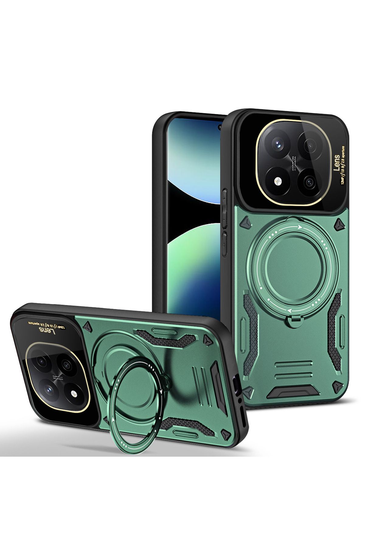 Rivor Xiaomi Redmi Note 14 Pro Plus+ Kılıf Kamera Korumalı Magsafe Destekli Manyetik Halka Standlı Kapak
