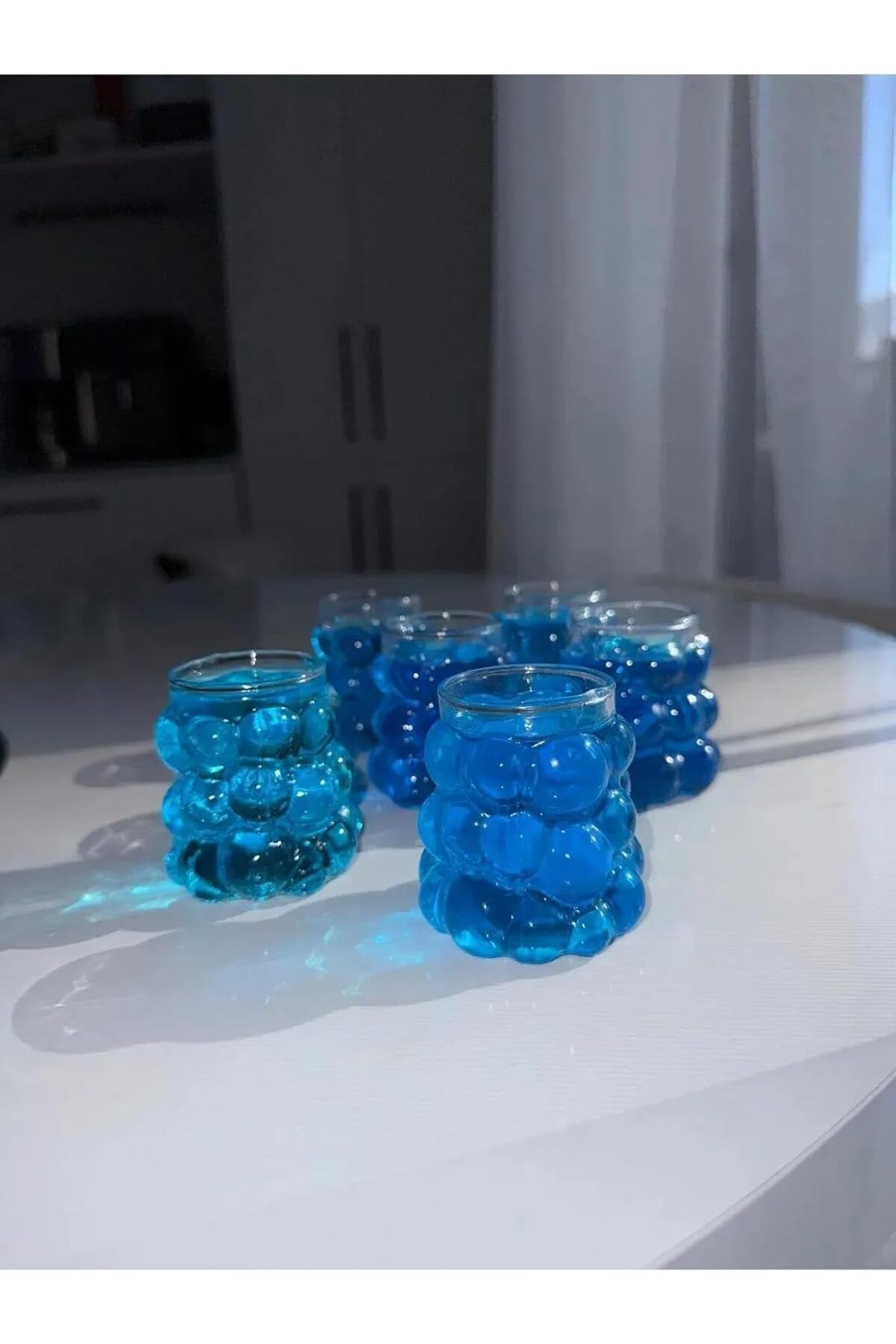 STOREMAX ELZ Boncuk Kahve Yanı Bardak 6'lı Mini Üzüm Bardak Boncuk Şekilli Pinterest Bardak 75ml ISIYA D
