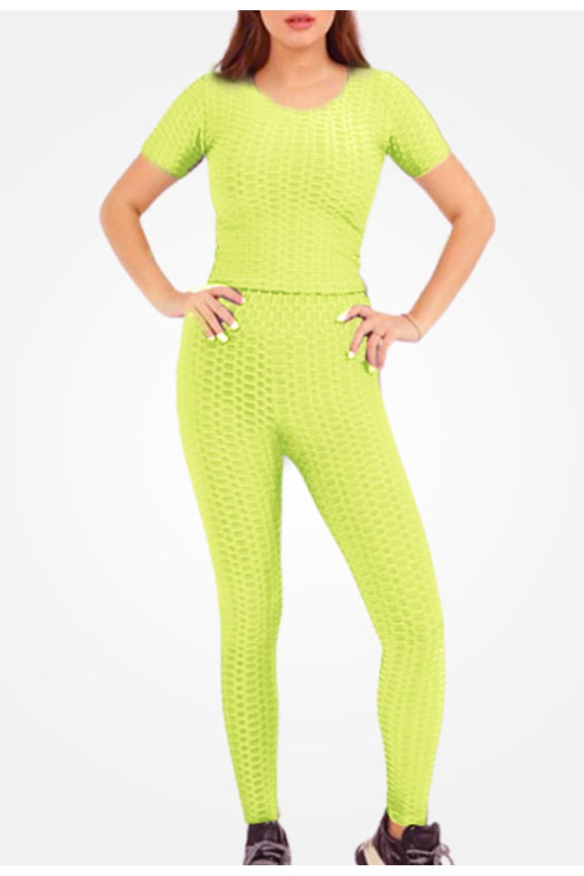 Intisimo Set Lenjerie Modelatoare, Colanți Sport, Efect Anticelulitic, Lycra, Verde - Xl - 2XL