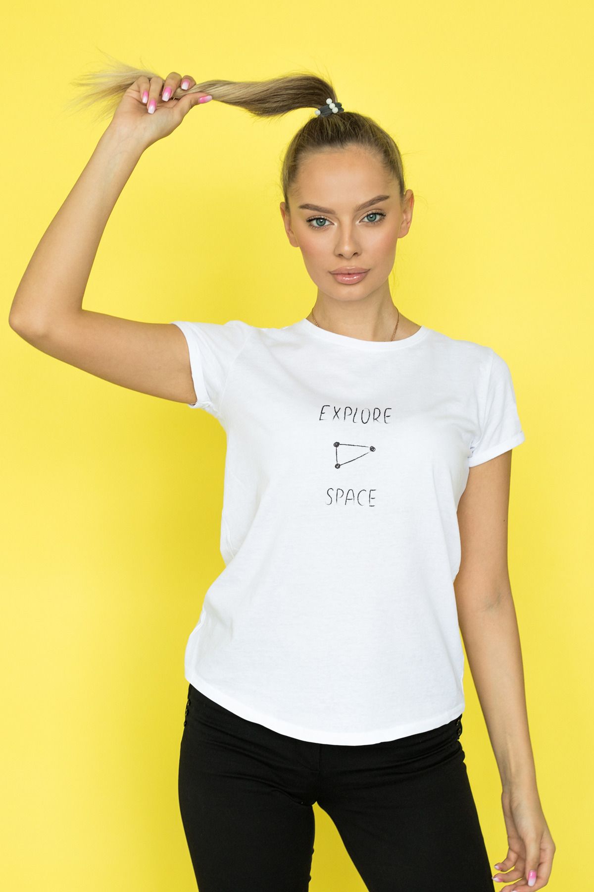 Decrift Explore Space %100 Pamuk Kadın T-Shirt
