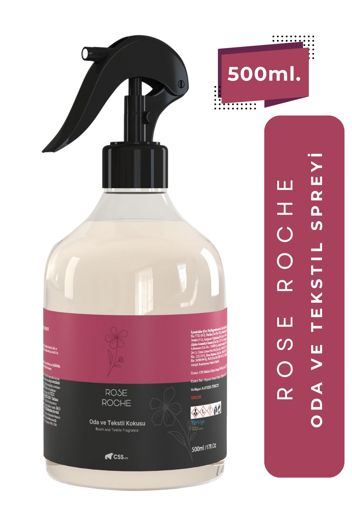 CSScompany 500ml. Oda ve Tekstil Spreyi | Rose Roche Oda ve Tekstil Spreyi