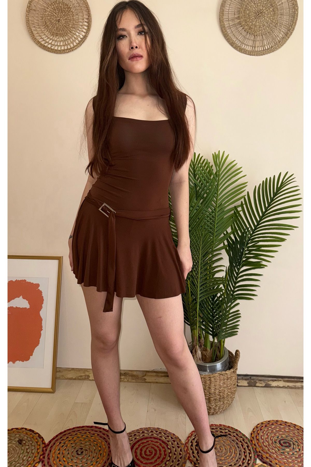 Rabiossa ASKILI PENYE KISA ELBİSE