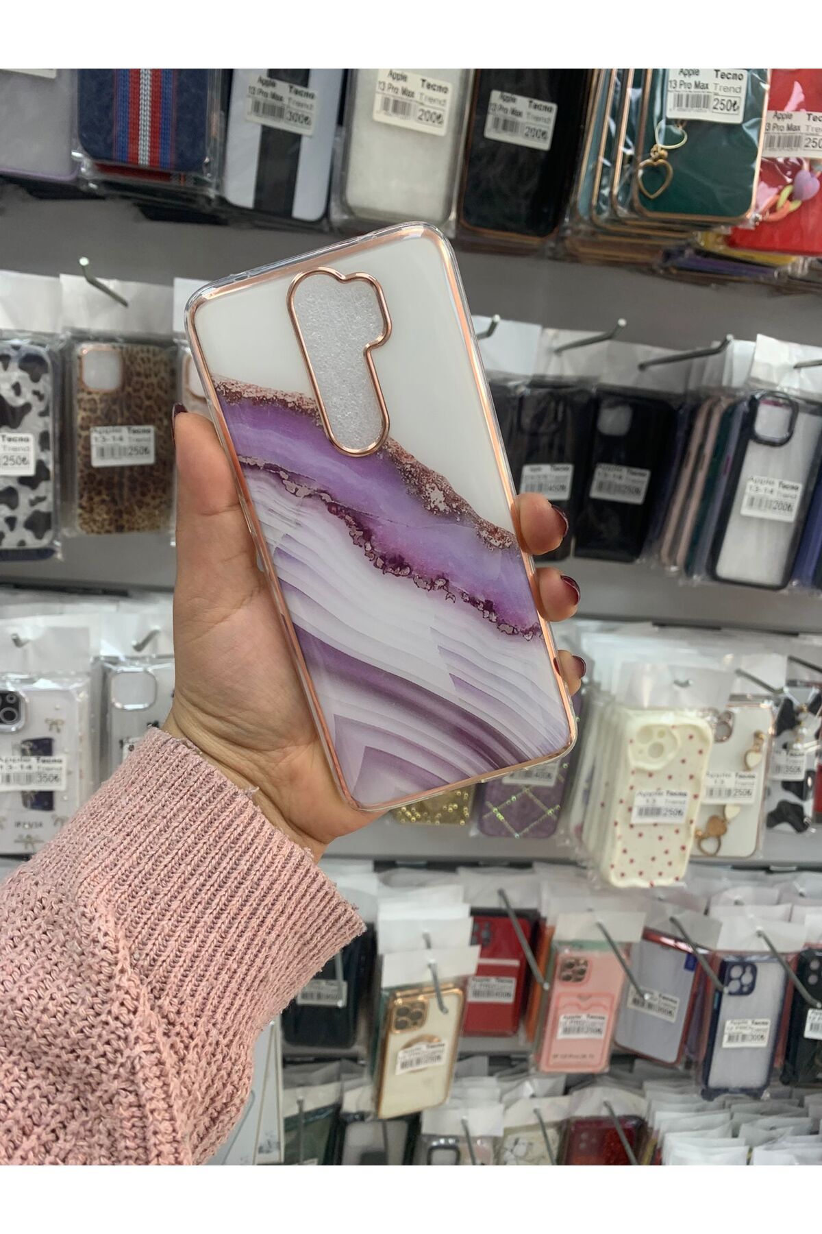 TECNOTREND Redmi Note 8 Pro Mermer Desenli Silikon Kılıf